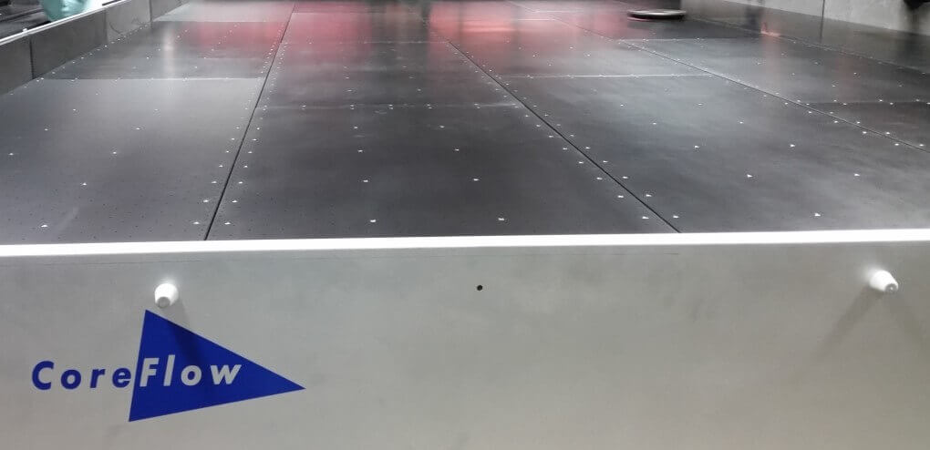 CoreFlow Installed a Large Air-Floating Stage for Experimental Testing of Spacecraft Attitude and Orbit Control at Technical University of Braunschweig, Germany